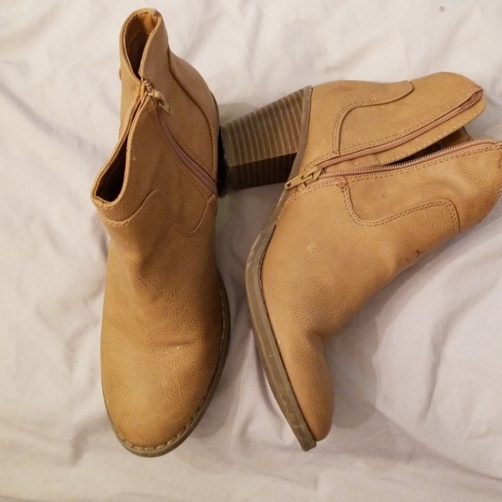 Faux leather short boots